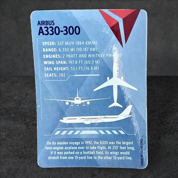 Delta Pilot Trading Card A330-300 Collectible Airbus Delta Airlines New - Picture 9 of 9
